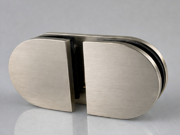 Fixed Bracket - Round 180 Degree Glass to Glass - Brushed Nickel